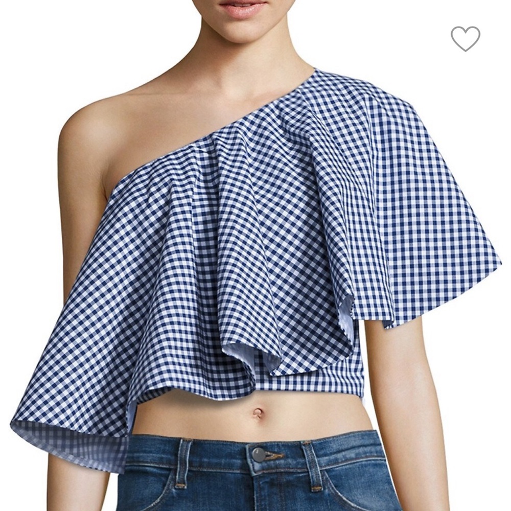 Viva Aviva Yakura Flouncy Gingham One Shoulder